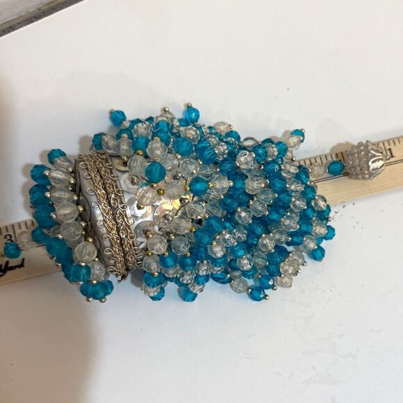 Christmas Cascading Chandelier Ornament Beaded Tea Ball Fan Pull Charm Bohemian - Picture 10 of 10